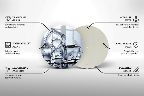 Deska kuchenna szklana Kostki lodu