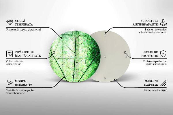 Deska kuchenna szklana Liść ozdobny żyłki