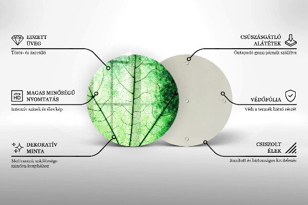 Deska kuchenna szklana Liść ozdobny żyłki