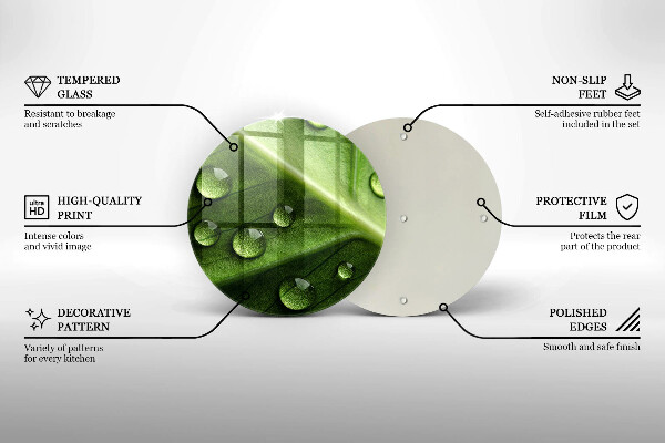 Deska kuchenna szklana Natura rosa i liść