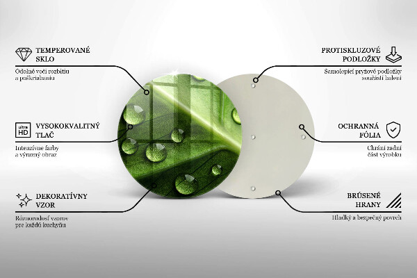 Deska kuchenna szklana Natura rosa i liść