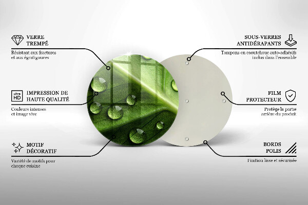 Deska kuchenna szklana Natura rosa i liść