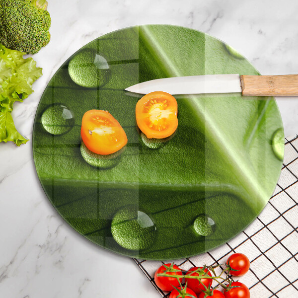 Deska kuchenna szklana Natura rosa i liść