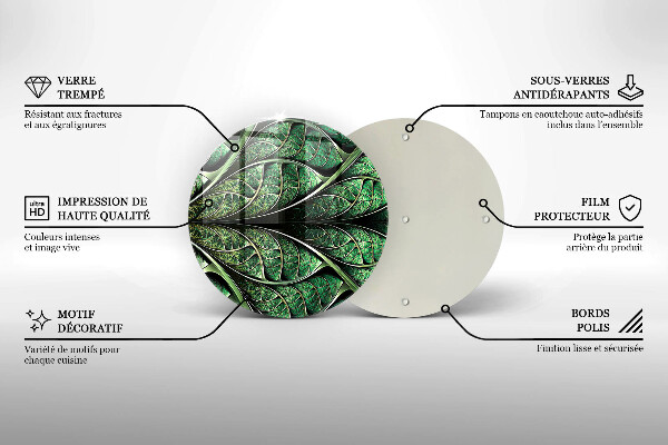Deska kuchenna szklana Struktura liść żyłki
