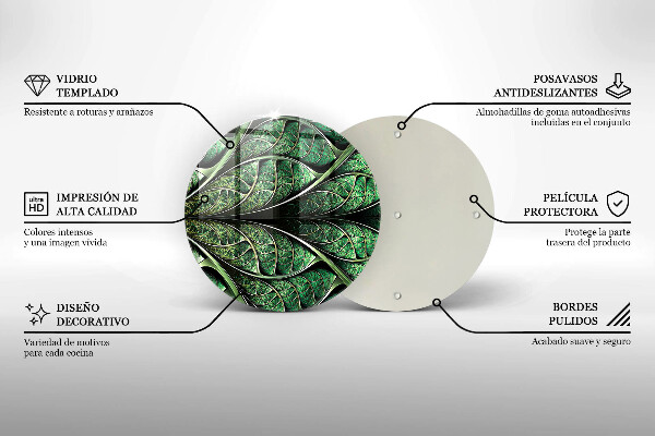 Deska kuchenna szklana Struktura liść żyłki