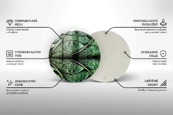 Deska kuchenna szklana Struktura liść żyłki