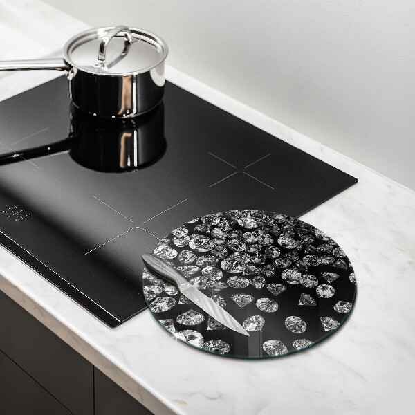 Deska kuchenna szklana Brylanty diamenty