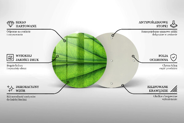 Deska kuchenna szklana Liść żyłki natura