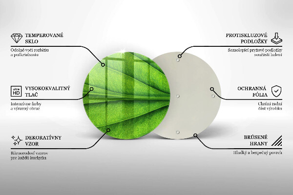 Deska kuchenna szklana Liść żyłki natura