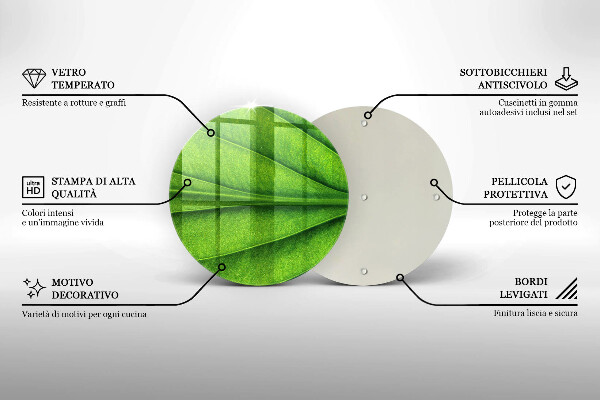 Deska kuchenna szklana Liść żyłki natura