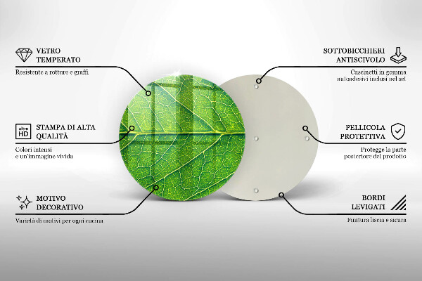 Deska kuchenna szklana Żyłki liść natura