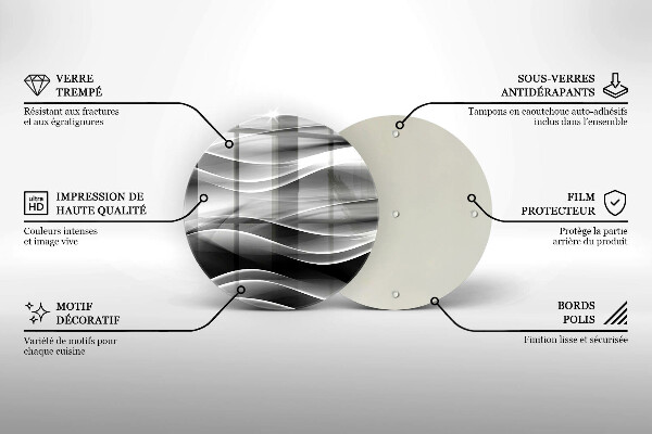 Deska kuchenna szklana Abstrakcja linie dymu