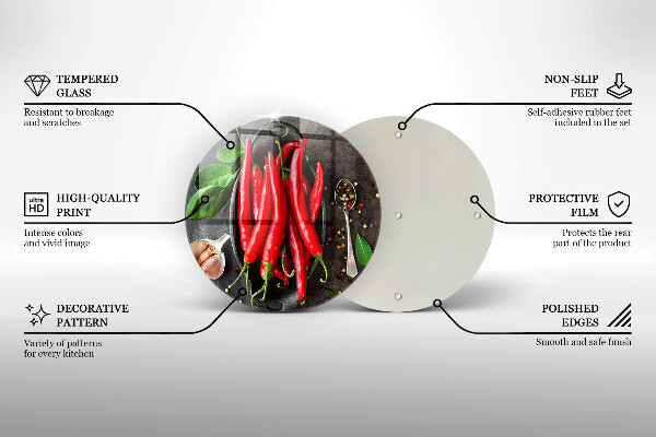 Deska kuchenna szklana Czerwone papryczki chili