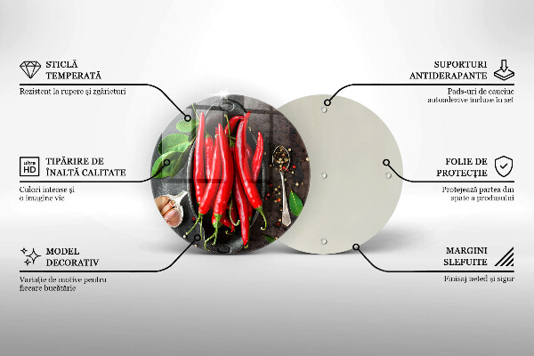 Deska kuchenna szklana Czerwone papryczki chili