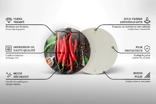 Deska kuchenna szklana Czerwone papryczki chili