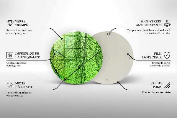 Deska kuchenna szklana Żyłki liści natura