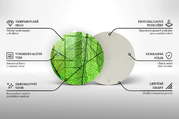 Deska kuchenna szklana Żyłki liści natura