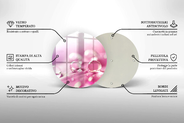 Deska kuchenna szklana Rosa płatki kwiatów