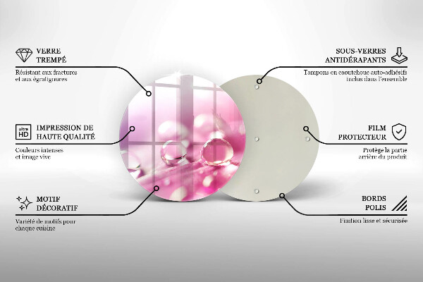 Deska kuchenna szklana Rosa płatki kwiatów