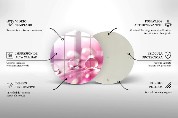 Deska kuchenna szklana Rosa płatki kwiatów