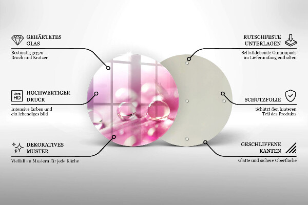 Deska kuchenna szklana Rosa płatki kwiatów