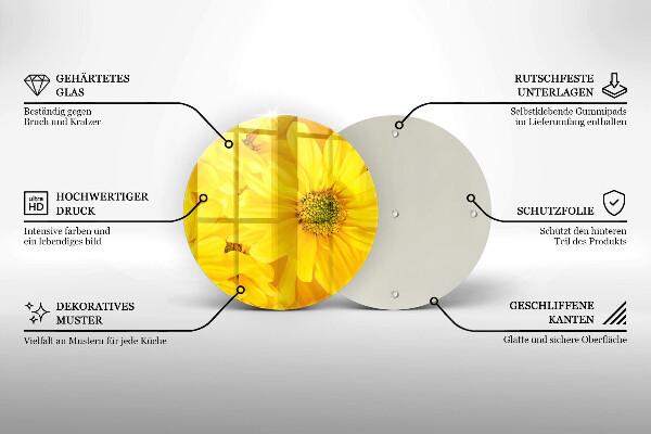 Deska kuchenna szklana Kwiaty płatki