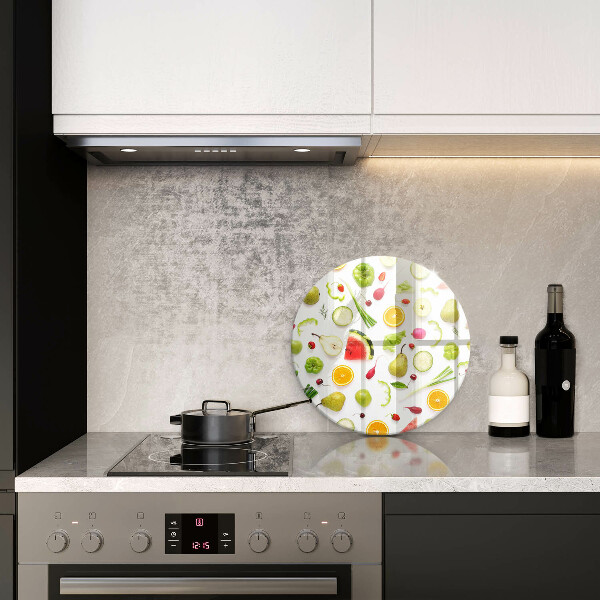 Deska kuchenna szklana Wzór owoce i warzywa