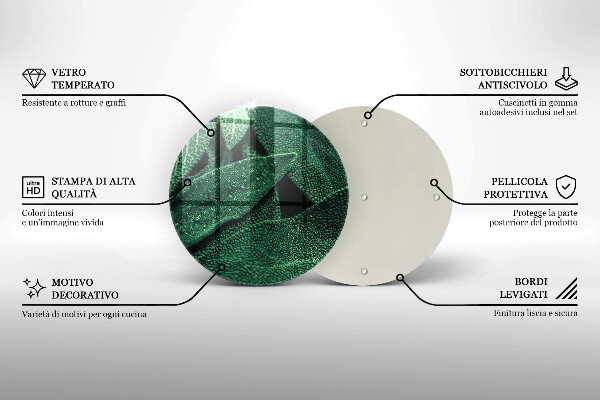 Deska kuchenna szklana Liście rośliny