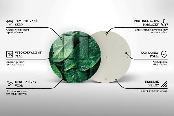 Deska kuchenna szklana Liście bazylii