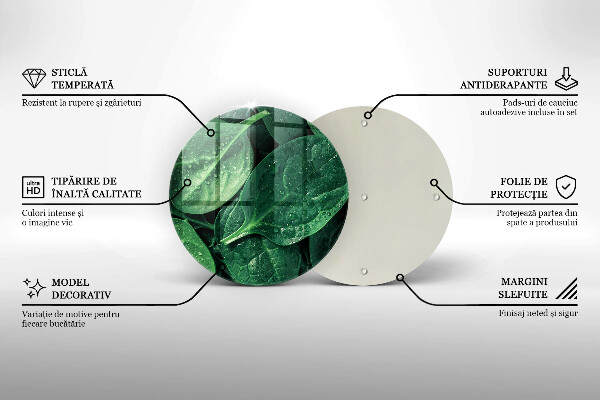 Deska kuchenna szklana Liście bazylii