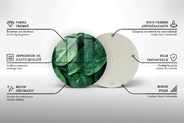 Deska kuchenna szklana Liście bazylii