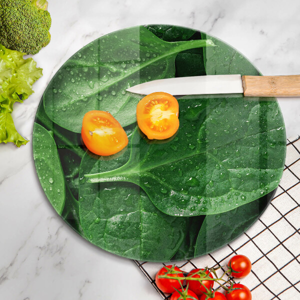 Deska kuchenna szklana Liście bazylii