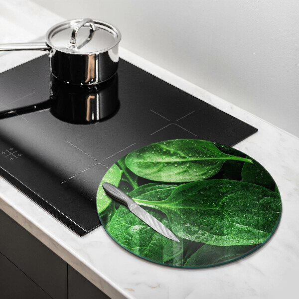 Deska kuchenna szklana Liście bazylii