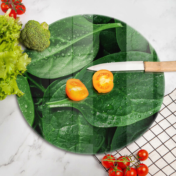 Deska kuchenna szklana Liście bazylii