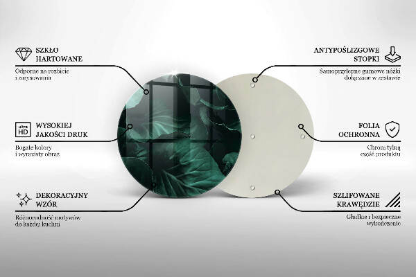 Deska kuchenna szklana Dzikie ciemne liście