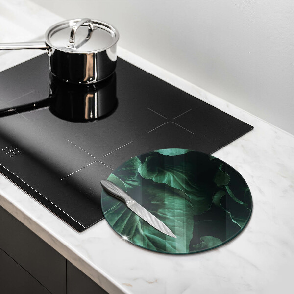 Deska kuchenna szklana Dzikie ciemne liście