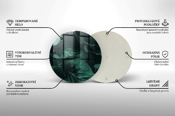 Deska kuchenna szklana Dzikie ciemne liście