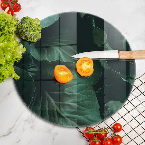 Deska kuchenna szklana Dzikie ciemne liście