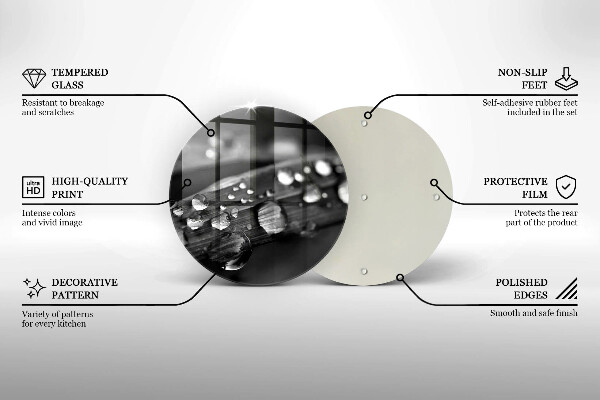 Deska kuchenna szklana Krople rosy na liściach