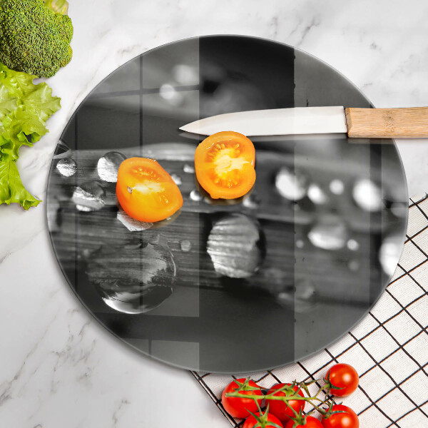 Deska kuchenna szklana Krople rosy na liściach