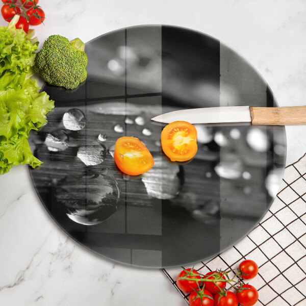 Deska kuchenna szklana Krople rosy na liściach