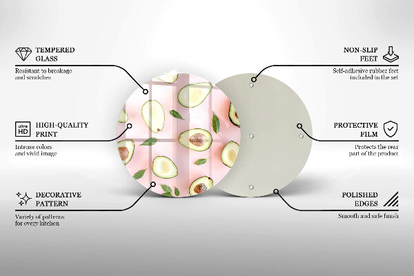 Deska kuchenna szklana Wzór awokado