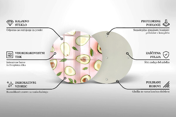 Deska kuchenna szklana Wzór awokado