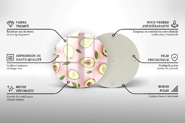 Deska kuchenna szklana Wzór awokado