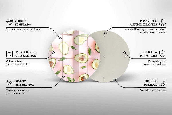 Deska kuchenna szklana Wzór awokado