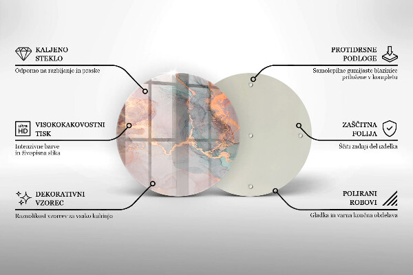Deska kuchenna szklana Marmur ze złotem