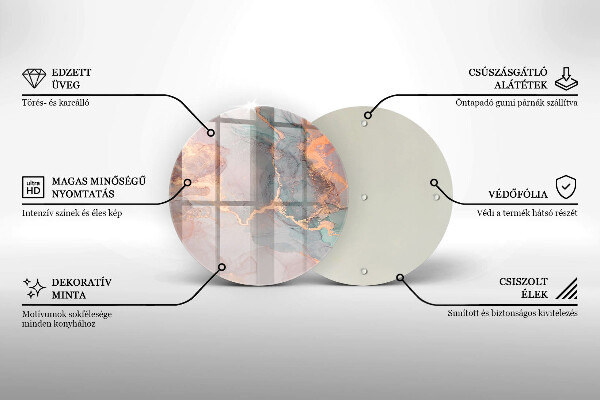 Deska kuchenna szklana Marmur ze złotem