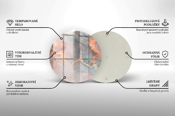 Deska kuchenna szklana Marmur ze złotem