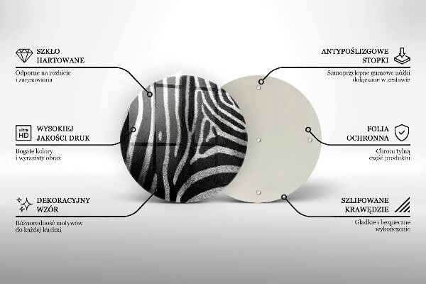 Deska kuchenna szklana Paski zebra