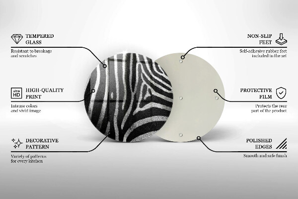 Deska kuchenna szklana Paski zebra